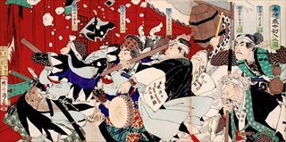 'A_View_of_Loyal_Ako_Samarui_Breaking_into_Kira's_Mansion'_by_Yamazaki_Toshinobu_II,_1886_R.jpg